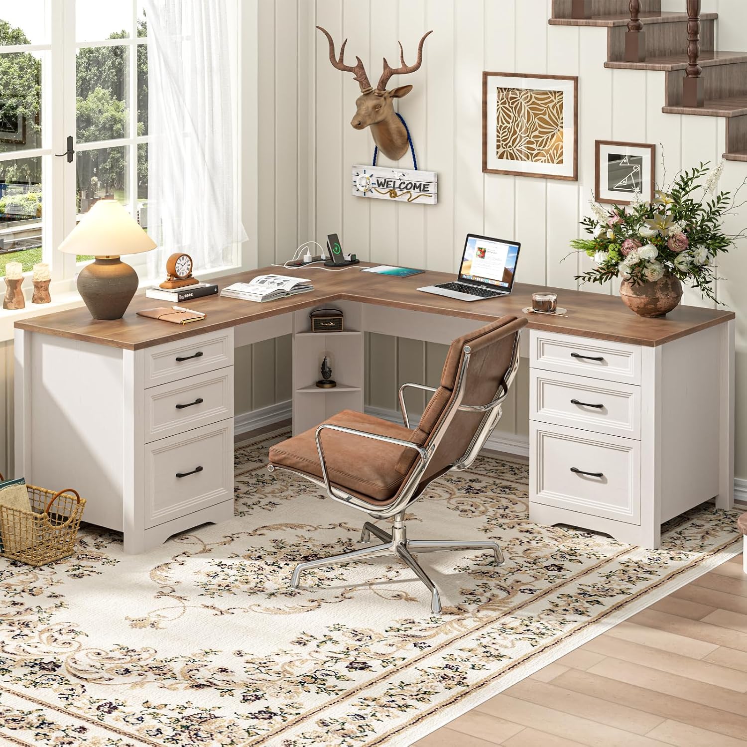 Office Furniture Outlet - Wood L Shaped Executive Desk 6
