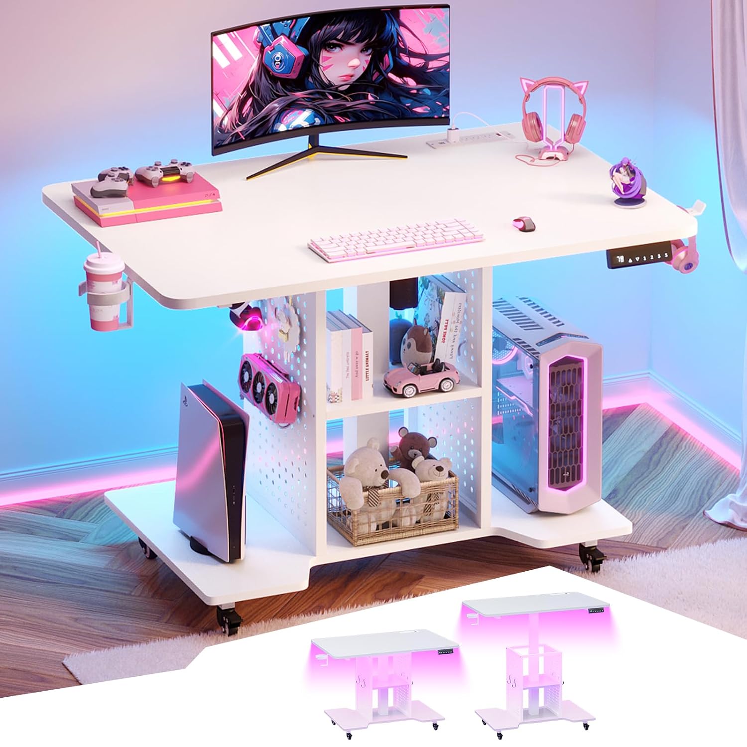 Office Furniture Outlet - Small Electric Adjustable Gaming Desk with