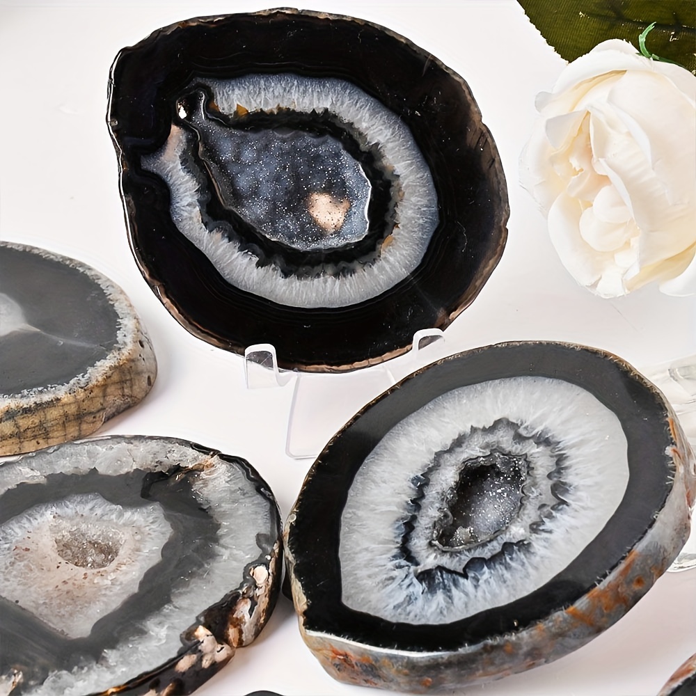 Office Furniture China - 1pc Natural Black Agate Geode Slice