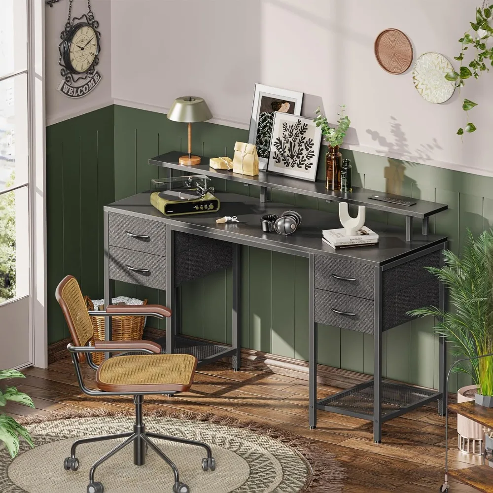 55 Inch Computer Desk 4 Drawer - Office Furniture Outlet review and price