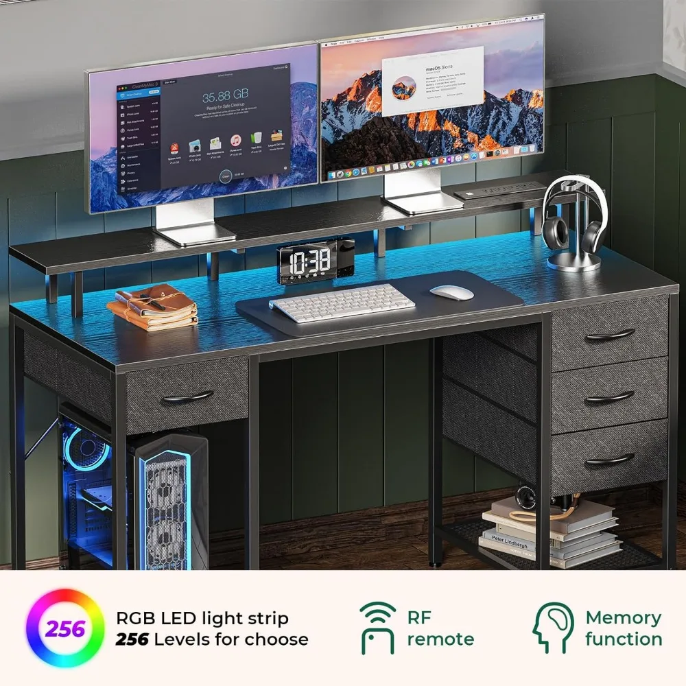 55 Inch Computer Desk 4 Drawer - Office Furniture Outlet review and price