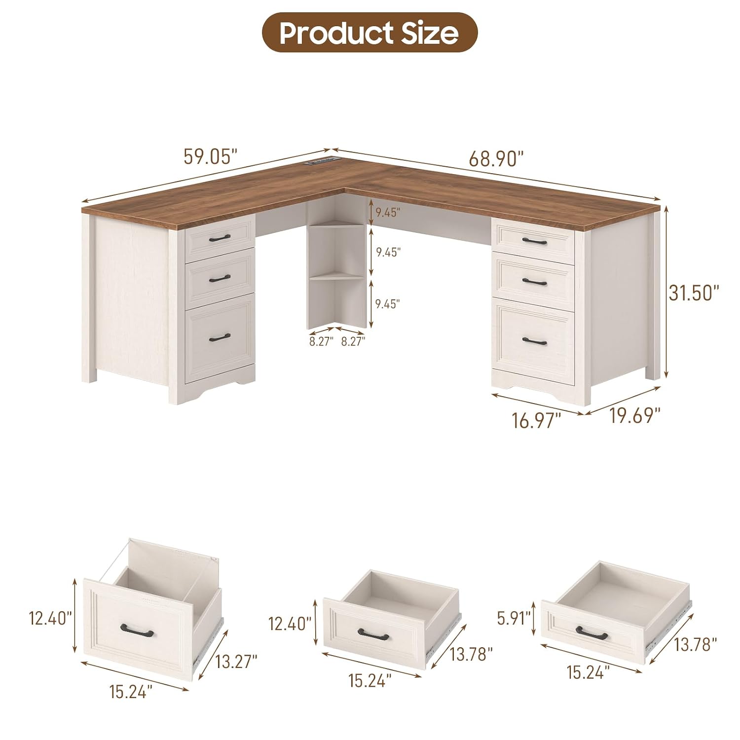 Wood L Shaped Executive Desk 6 - Office Furniture Outlet review and price