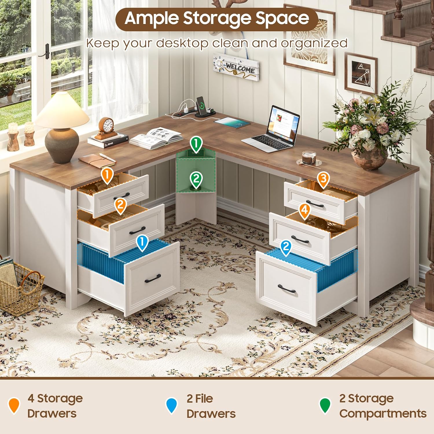 Wood L Shaped Executive Desk 6 - Office Furniture Outlet review and price