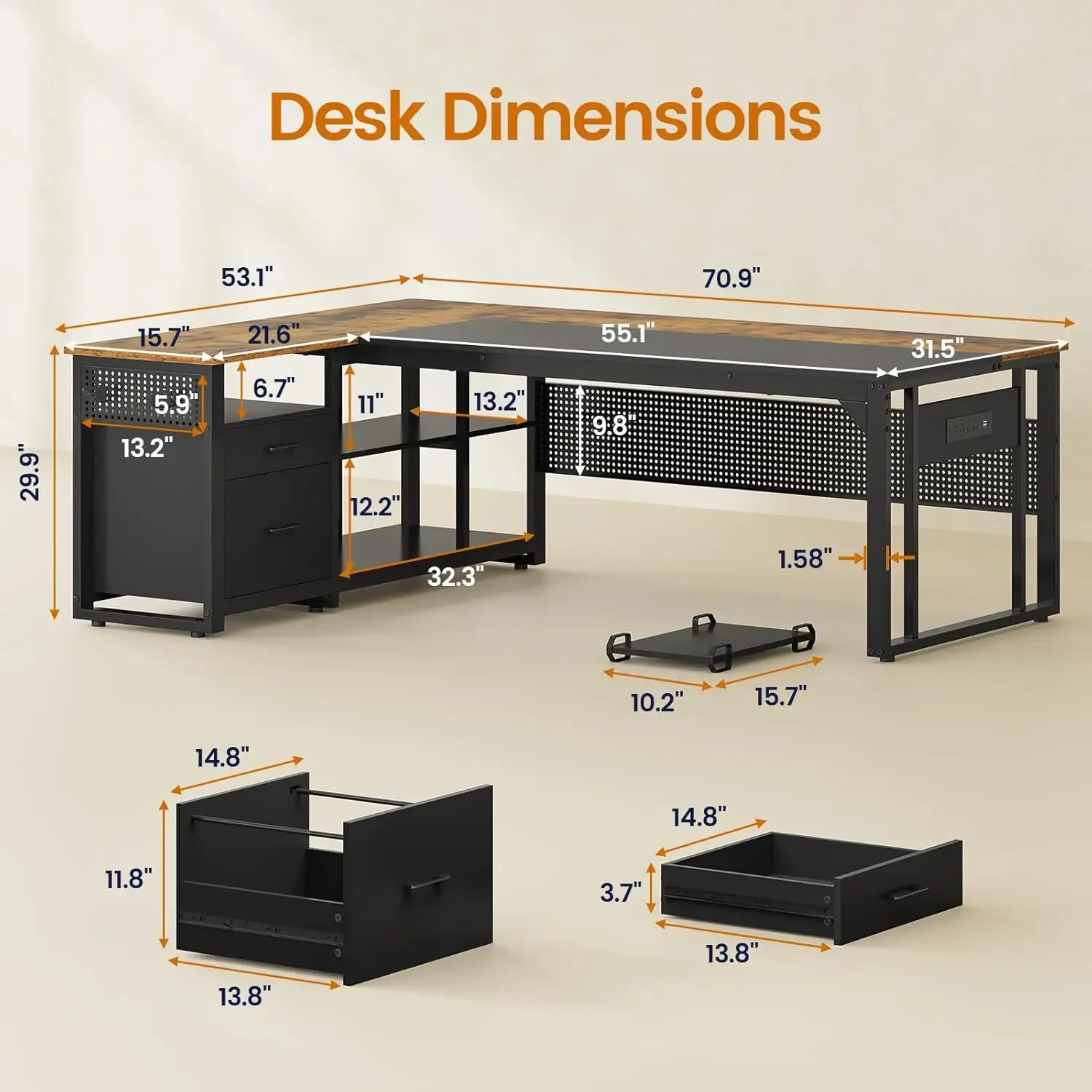 71 in Executive Desk with Powe - Office Furniture Outlet review and price