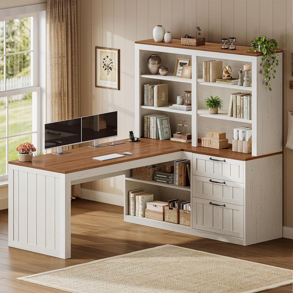 L-Shaped 59 Wooden Office Desk - Office Furniture Outlet review and price
