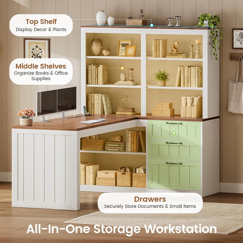 L-Shaped 59 Wooden Office Desk - Office Furniture Outlet review and price