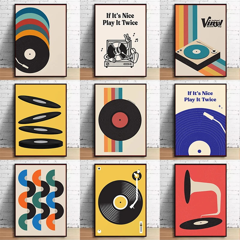 Mid Century Vinyl Record Canva - Office Furniture And Design review and price