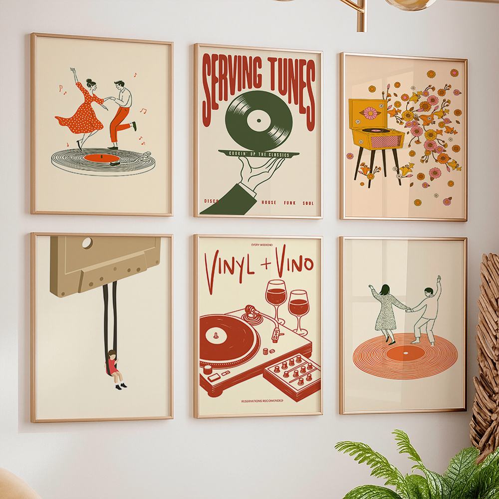 1pc Vintage Music Canvas Poste - Office Furniture And Design review and price
