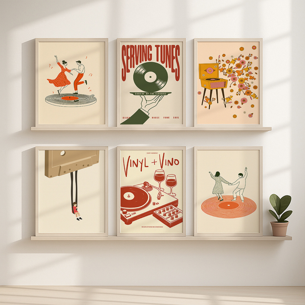 1pc Vintage Music Canvas Poste - Office Furniture And Design review and price