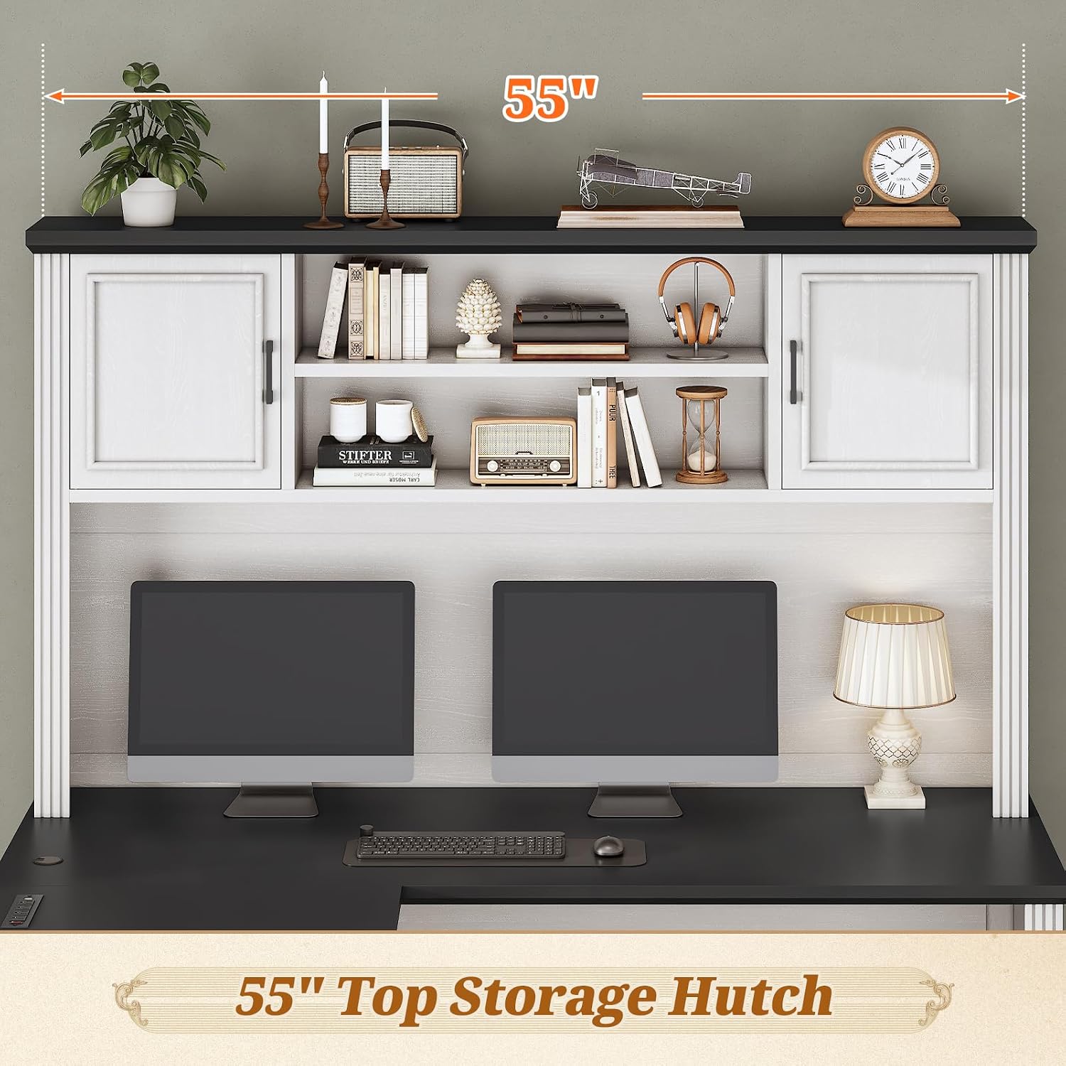 L Shaped Desk with Hutch & 3 D - Office Furniture Outlet review and price