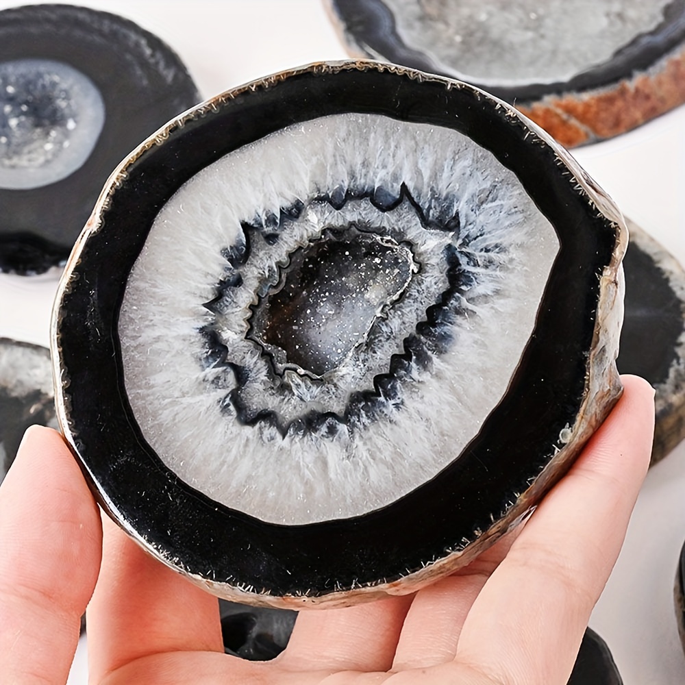 1pc Natural Black Agate Geode  - Office Furniture China review and price