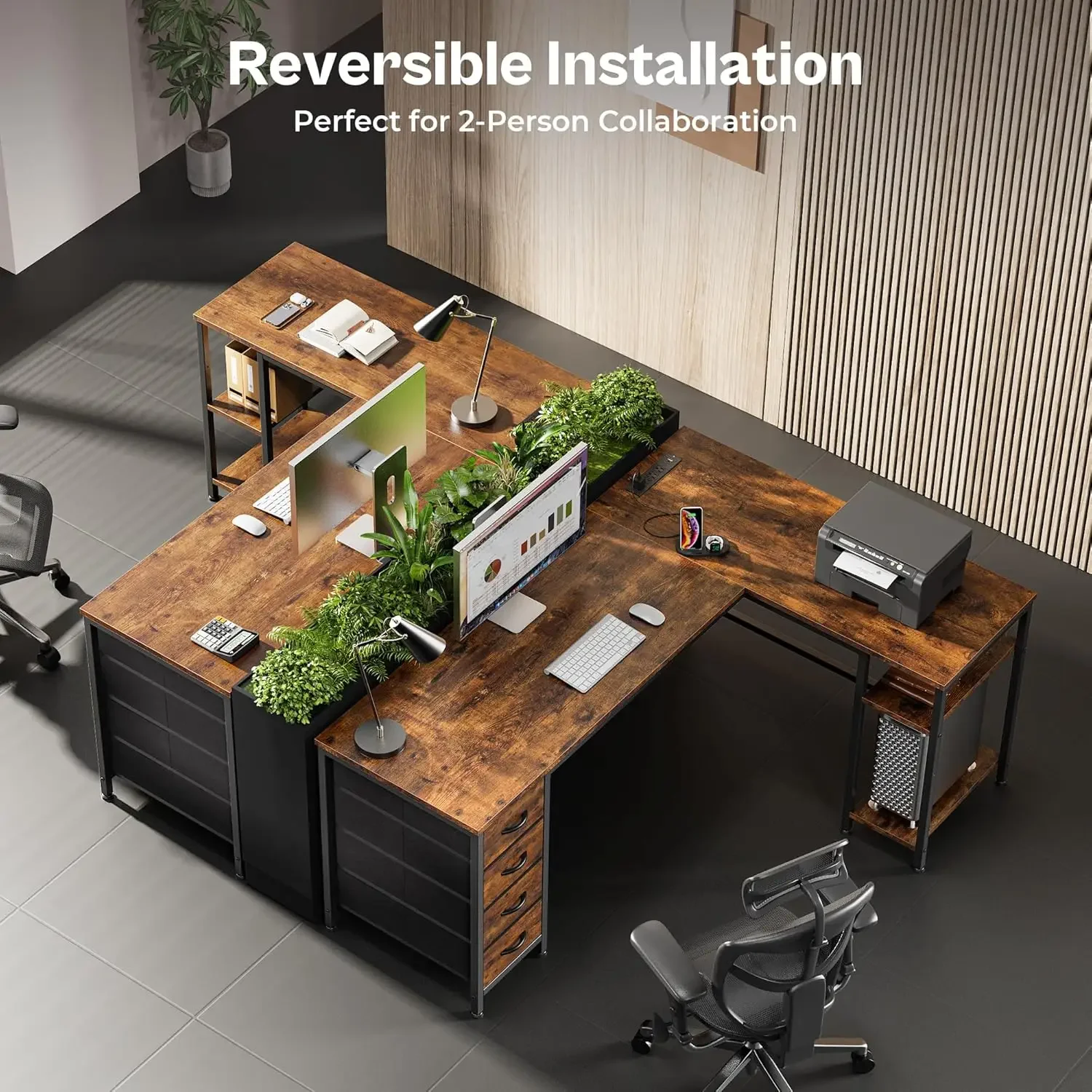 55 Inch L Shaped Desk with Fab - Office Furniture Outlet review and price
